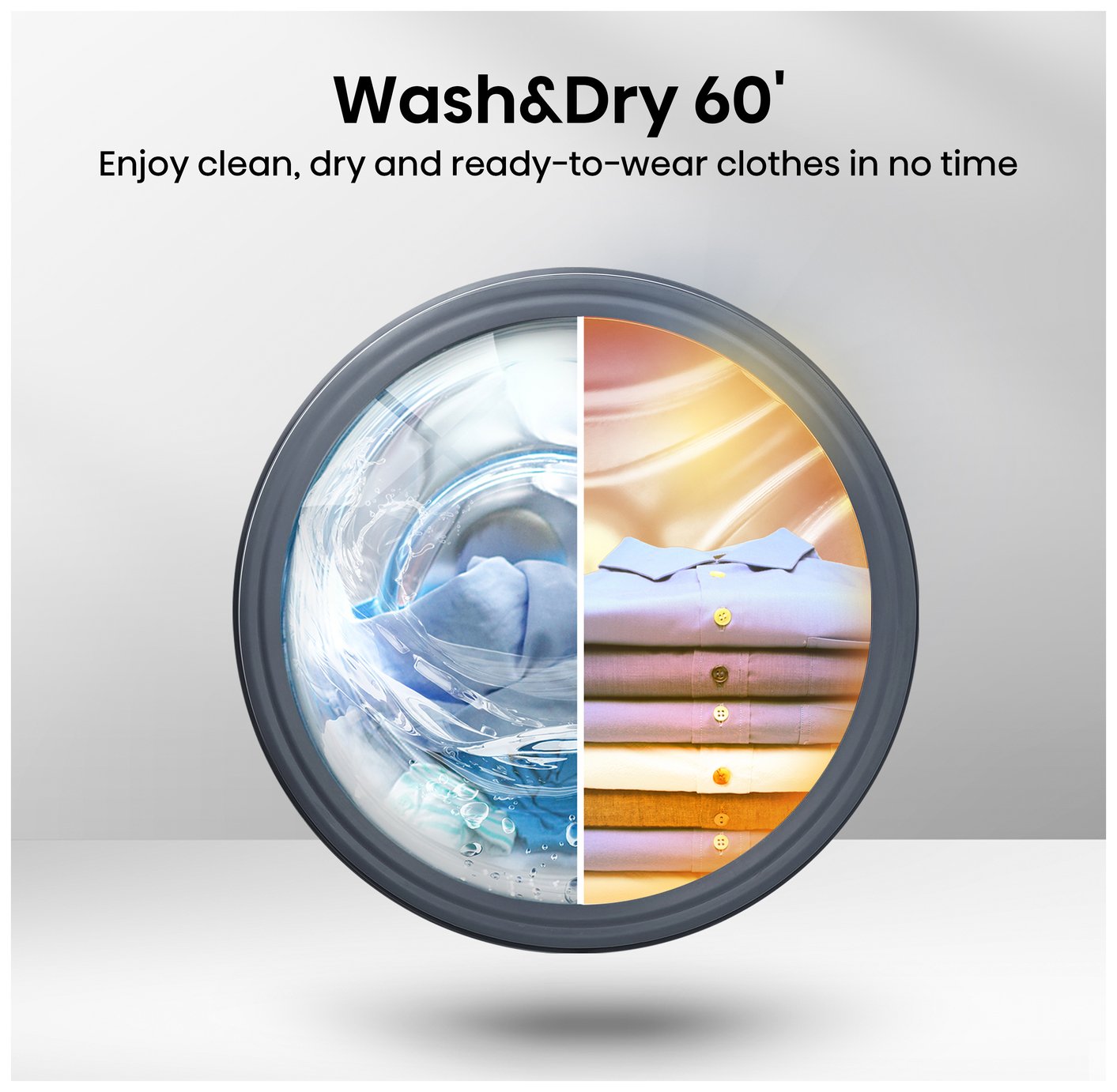 Hisense WD3S8043BB3 8/5KG 1400 Spin Washer Dryer - Black