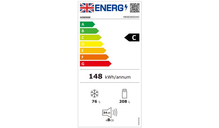 Hisense RB5B280SSWC Integrated Fridge Freezer - White