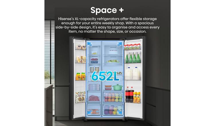 Hisense RS5P668SSFC American Fridge Freezer - Black