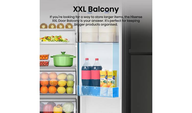 Hisense RS5P668SSFC American Fridge Freezer - Black