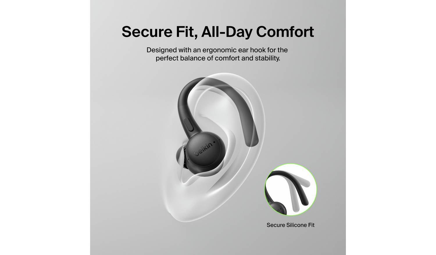 Belkin SoundForm ActiveFit Wireless Sports Earbuds - Black