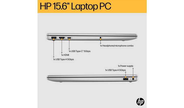 HP BM2U3EA 15.6in R5 16GB 512GB Laptop - Silver