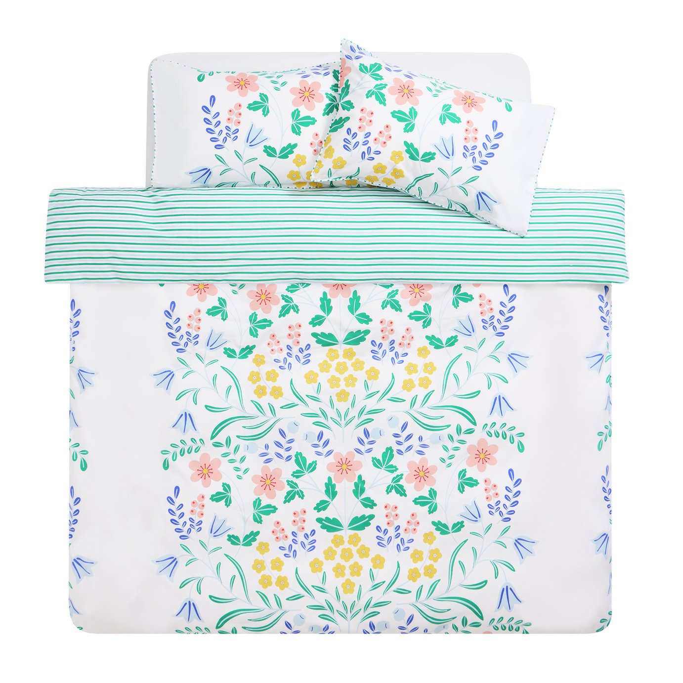 Habitat Placement Floral White Bedding Set - Single