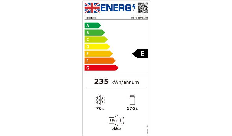 Hisense RB3B250SAWE1 Integrated Fridge Freezer - White