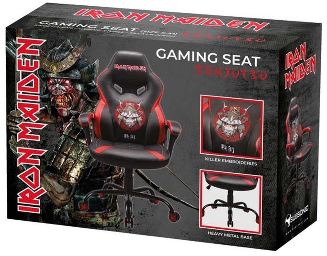 Subsonic Iron Maiden Junior Gaming Chair - Black and Red