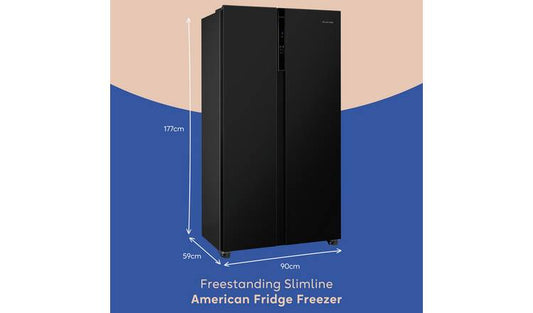 Russell Hobbs RH90AFF201B American Fridge Freezer - Black