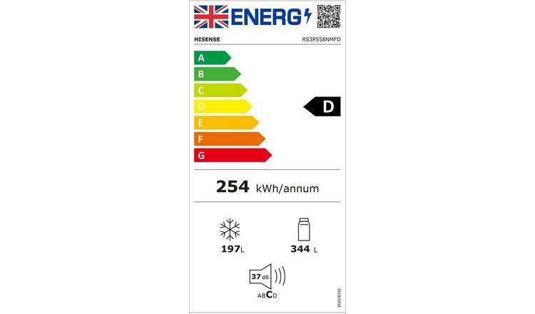 Hisense RS3P558NMFD American Fridge Freezer - Black