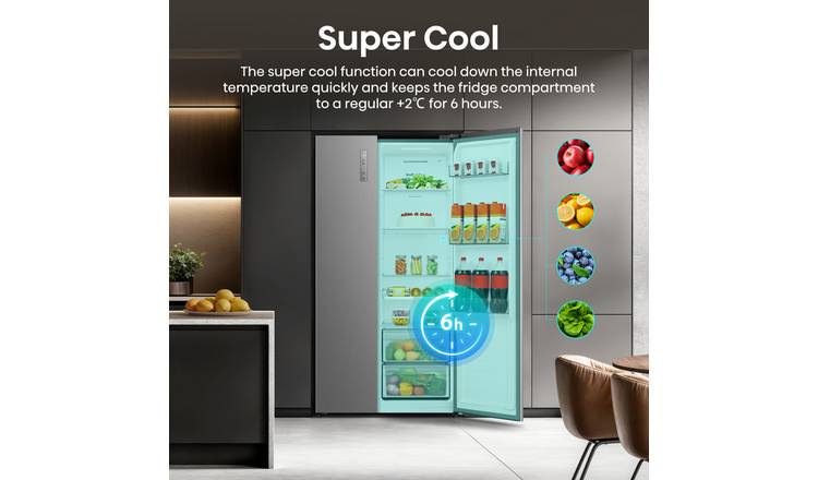Hisense RS3P558NMFD American Fridge Freezer - Black