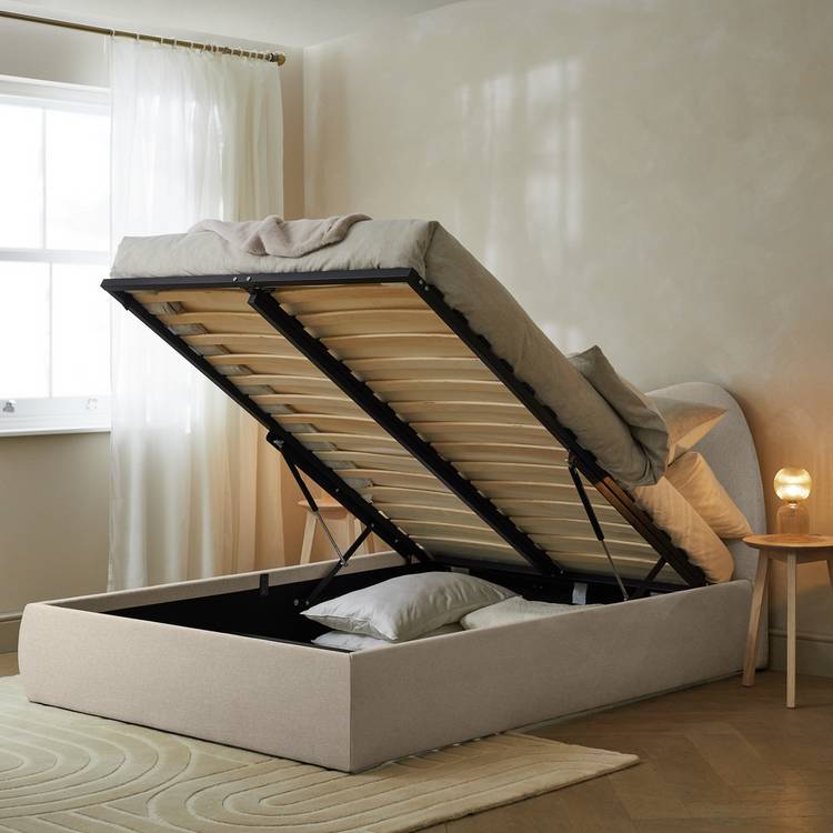 Habitat Orton Small Double End Lift Ottoman Bed - Beige