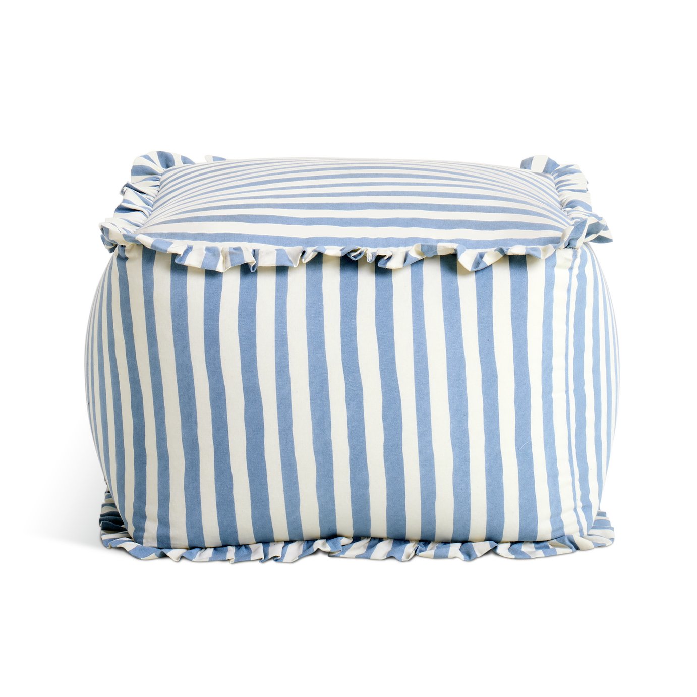 Habitat Blue and White Stripe Pouffe