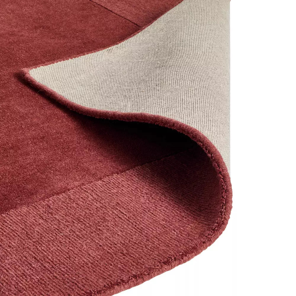 Habitat Simple Border Burgundy Wool Cut Pile Rug - 120x170cm