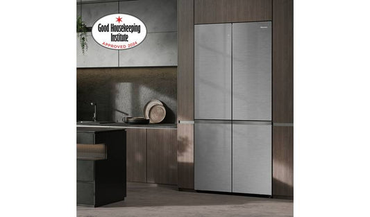 Hisense RQ768N4GVE KitchenFit Fridge Freezer -Silver Glass
