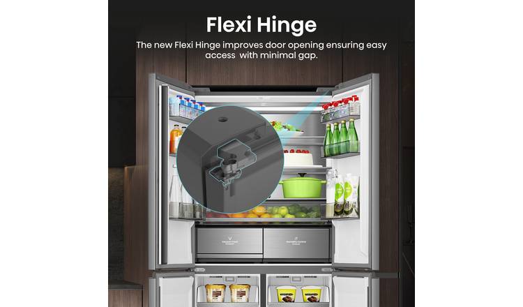 Hisense RQ768N4GVE KitchenFit Fridge Freezer -Silver Glass