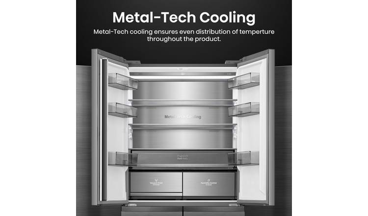 Hisense RQ768N4GVE KitchenFit Fridge Freezer -Silver Glass