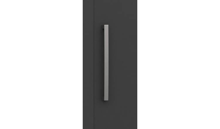 Grasmere 2 Door 2 Drawer Mirror Wardrobe - Dark Grey