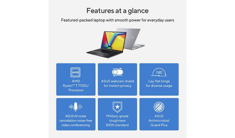 ASUS Vivobook 16in R7 16GB 1TB Laptop - Silver