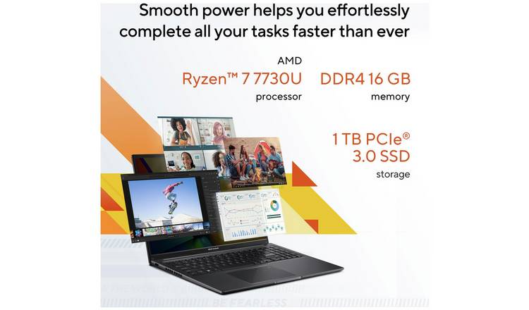 ASUS Vivobook 16in R7 16GB 1TB Laptop - Silver