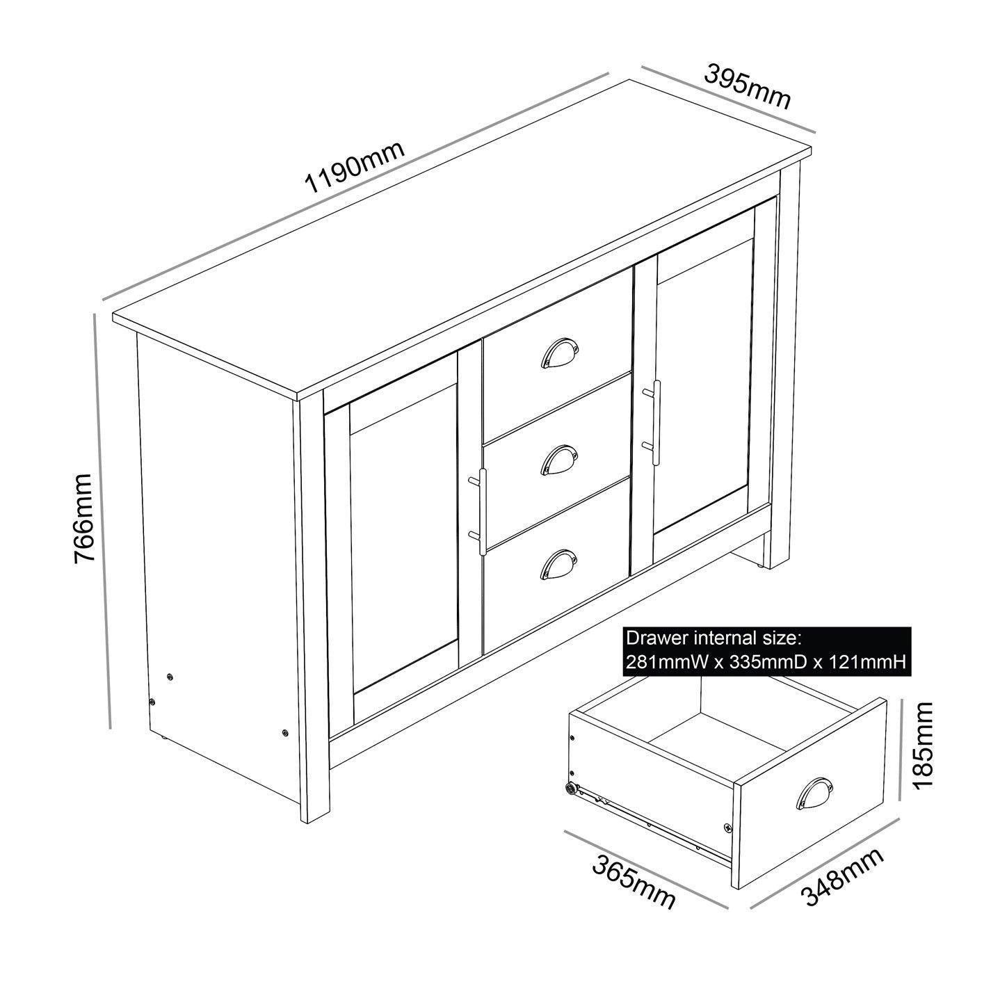Sherbourne 3 Drawer Sideboard