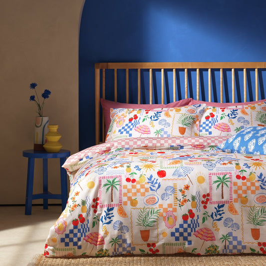 Argos Home Med Coastal Sorrento Cotton Bedding Set - Single