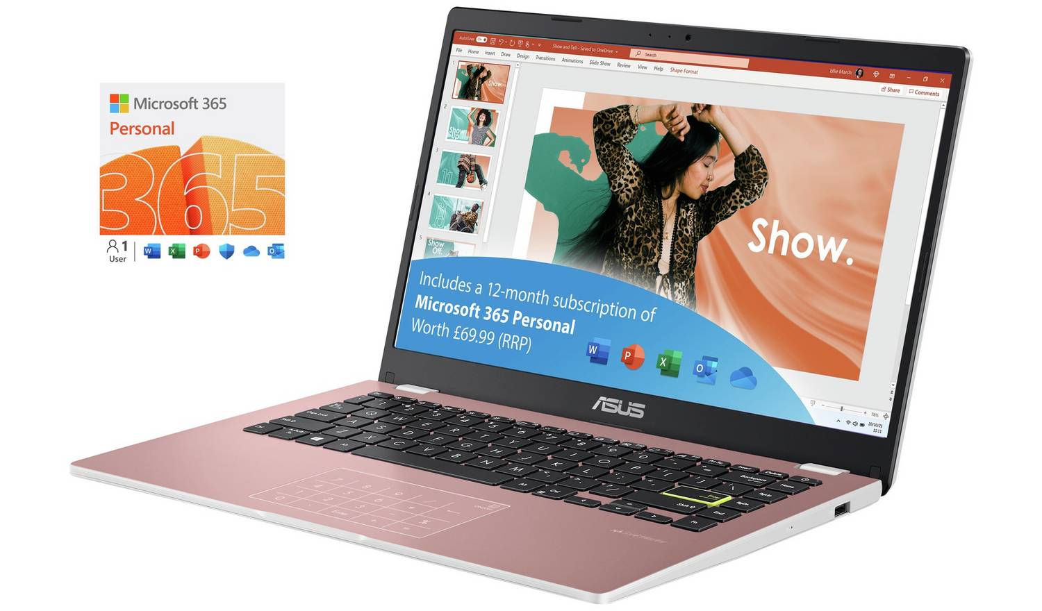 ASUS Vivobook E410 14in Intel Celeron 4GB 128GB Laptop- Pink