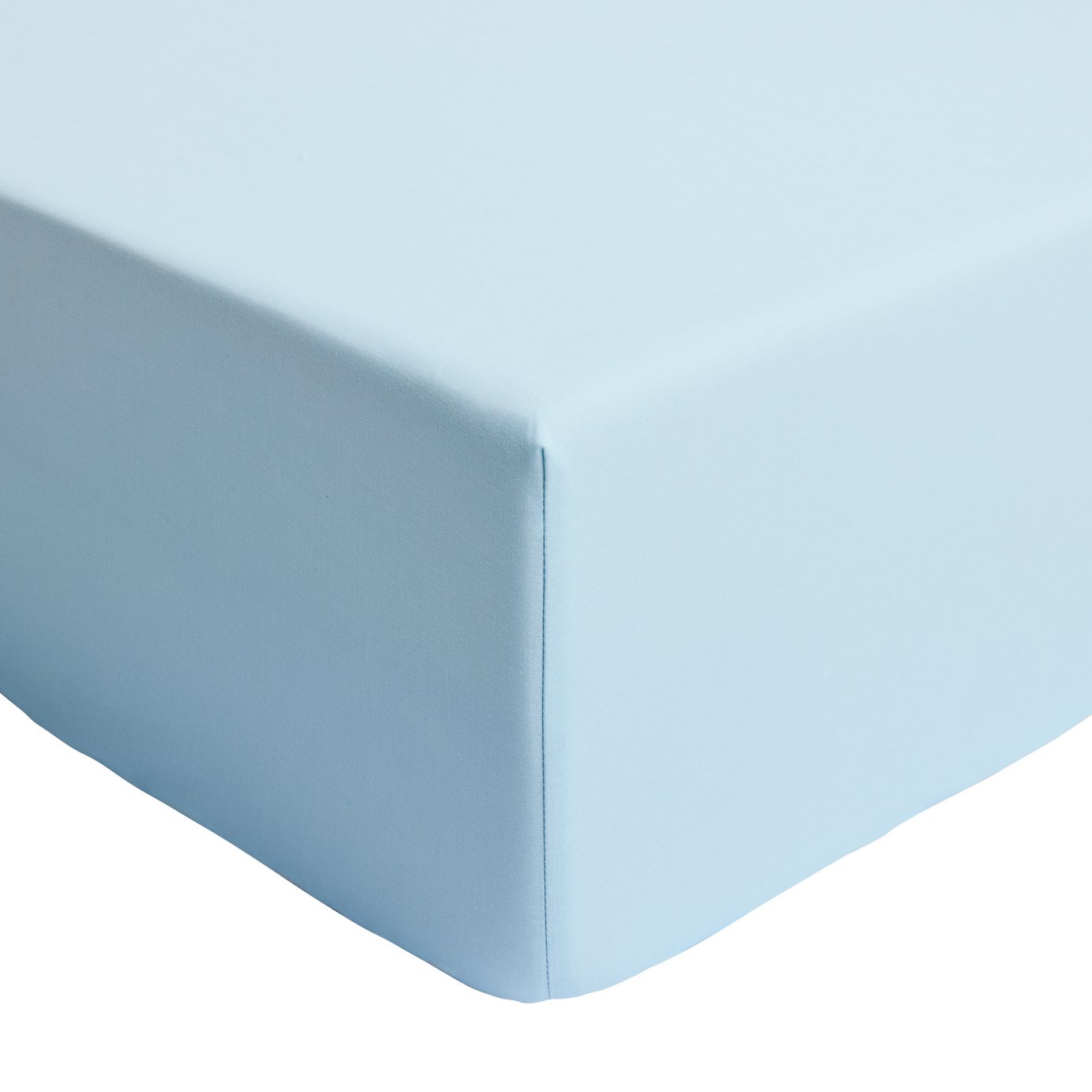 Habitat Plain Pale Blue Fitted Sheet - Single