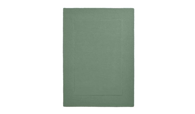 Habitat Simple Border Green Wool Cut Pile Rug - 120x170cm