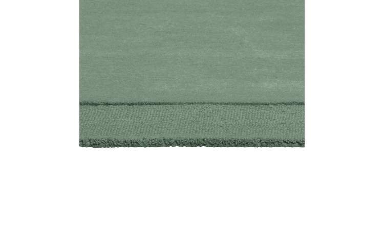 Habitat Simple Border Green Wool Cut Pile Rug - 120x170cm