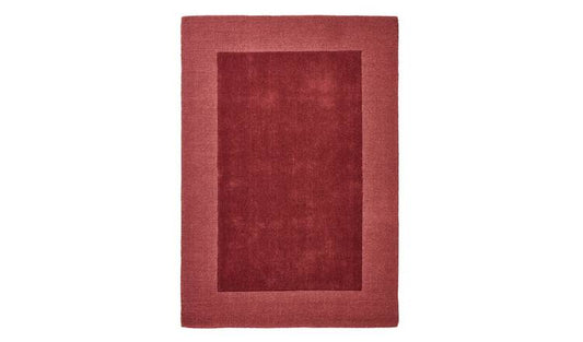 Habitat Simple Border Burgundy Wool Cut Pile Rug - 160x230cm