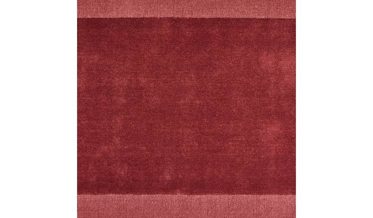 Habitat Simple Border Burgundy Wool Cut Pile Rug - 160x230cm