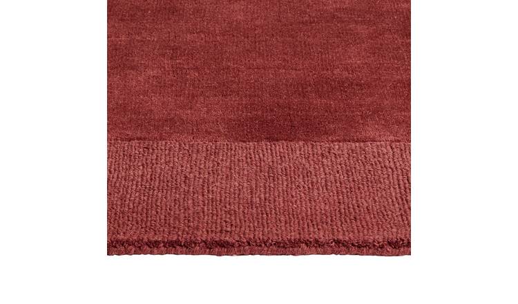Habitat Simple Border Burgundy Wool Cut Pile Rug - 160x230cm