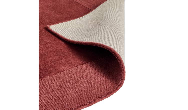 Habitat Simple Border Burgundy Wool Cut Pile Rug - 160x230cm