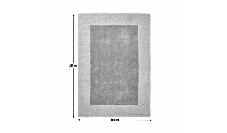 Habitat Simple Border Burgundy Wool Cut Pile Rug - 160x230cm