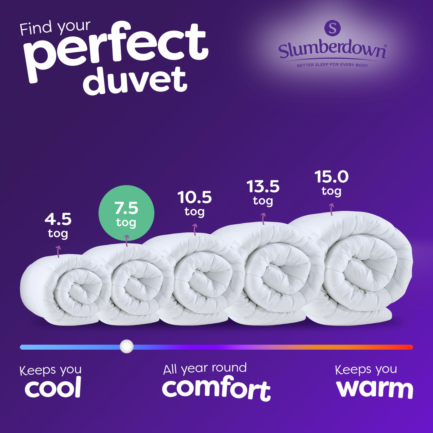 Slumberdown Soft & Huggable 7.5 Tog Duvet - Single