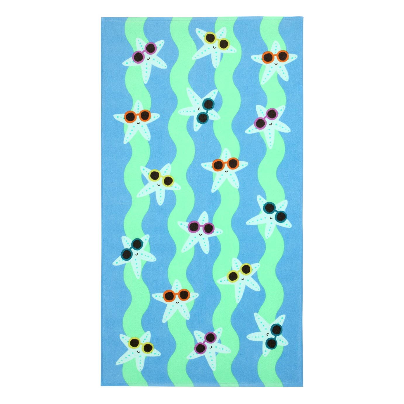 Argos Home Starfish Wave Kids Beach Towel - Blue
