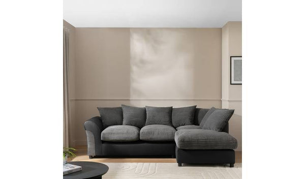 Argos Home Harry Cord Right Hand Corner Chaise Sofa-Charcoal