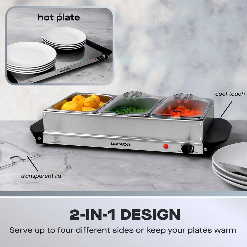 EGL 4 Pot Large Buffet Server and Hot Plate