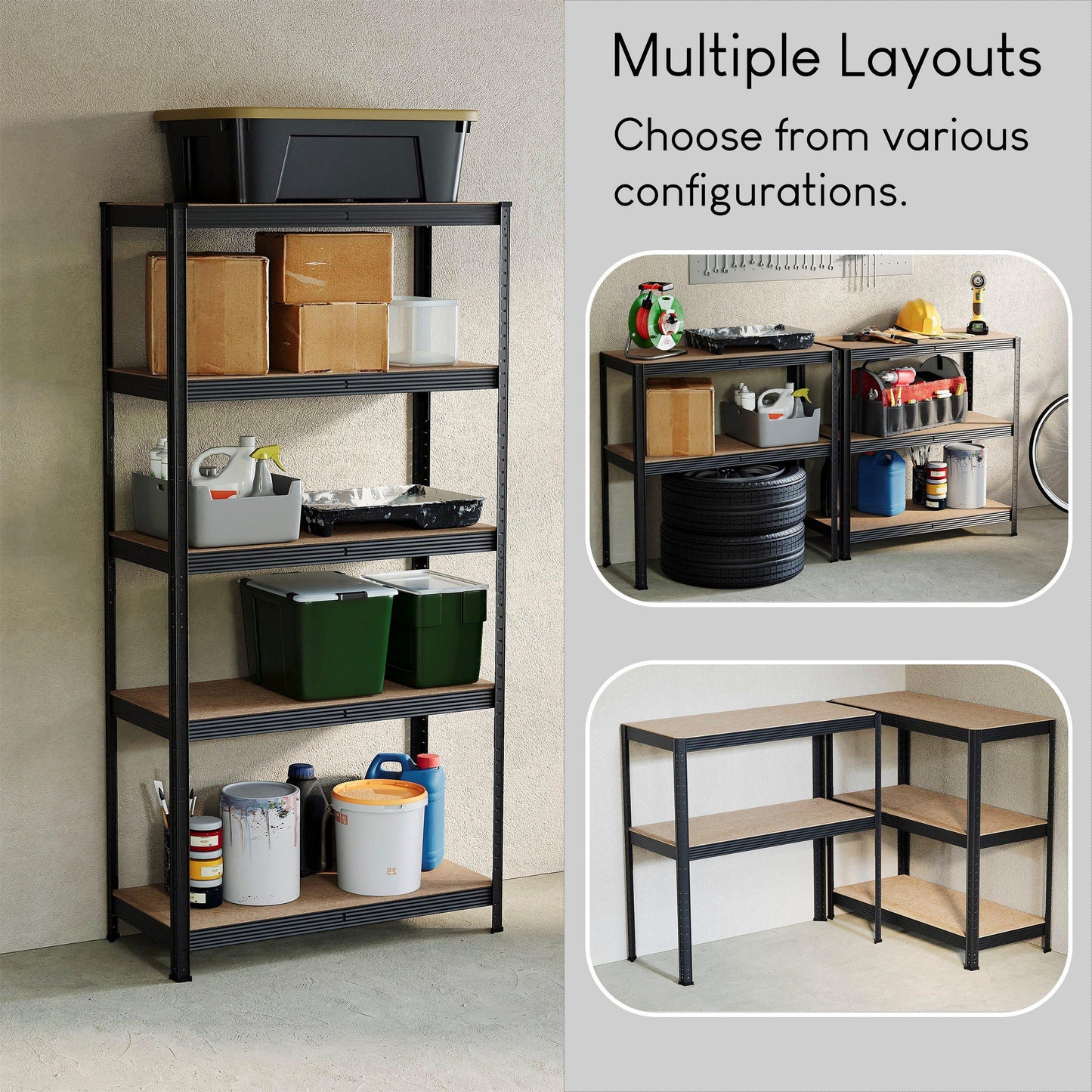 Lassic Home Vida 5 Tier Garage Shelf, Large