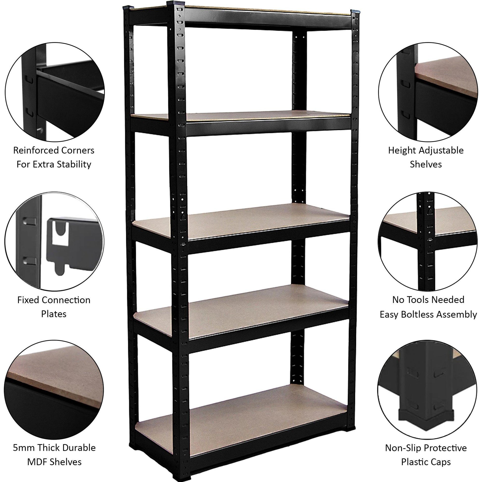 Lassic Home Vida 5 Tier Garage Shelf, Large