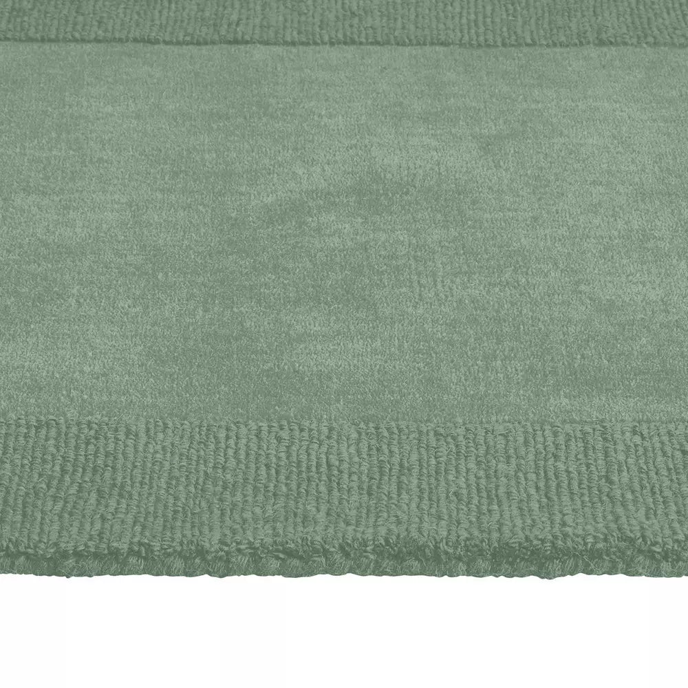 Habitat Simple Border Green Wool Cut Pile Runner - 66x200cm
