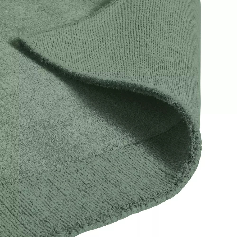 Habitat Simple Border Green Wool Cut Pile Runner - 66x200cm