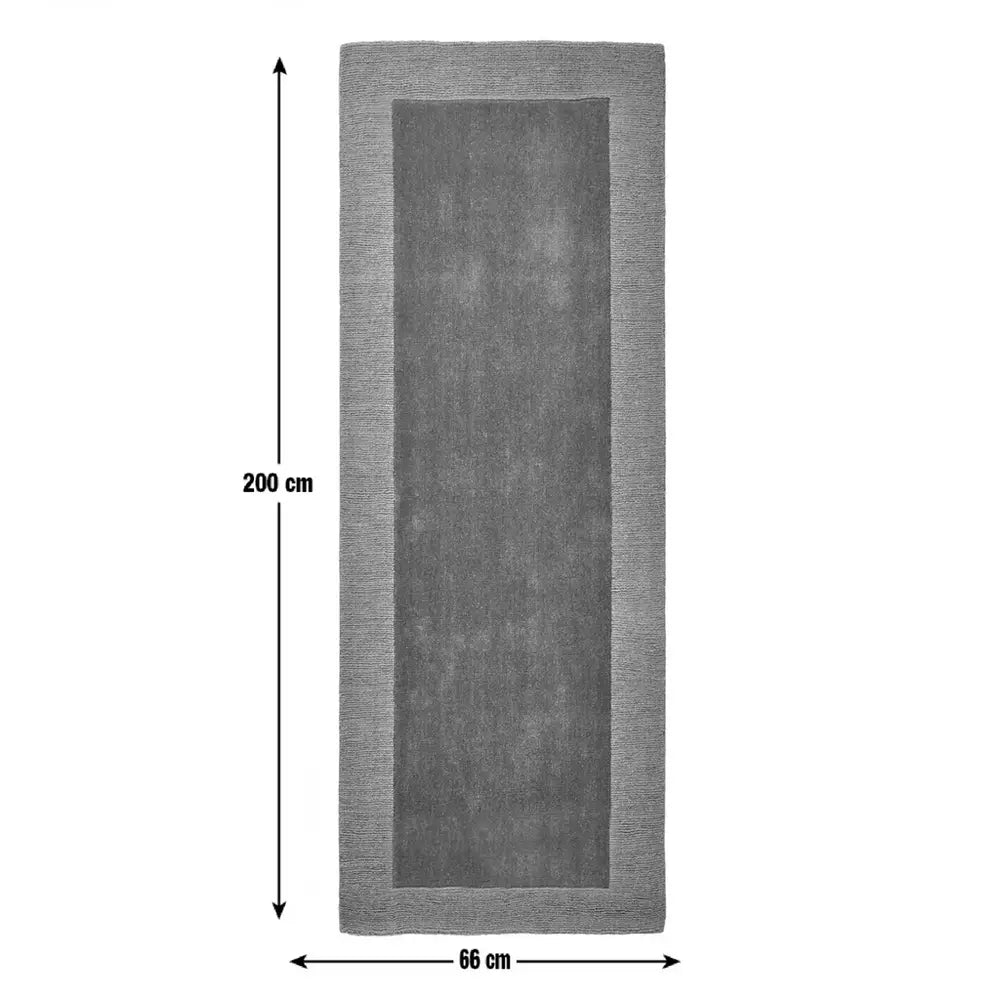 Habitat Simple Border Green Wool Cut Pile Runner - 66x200cm