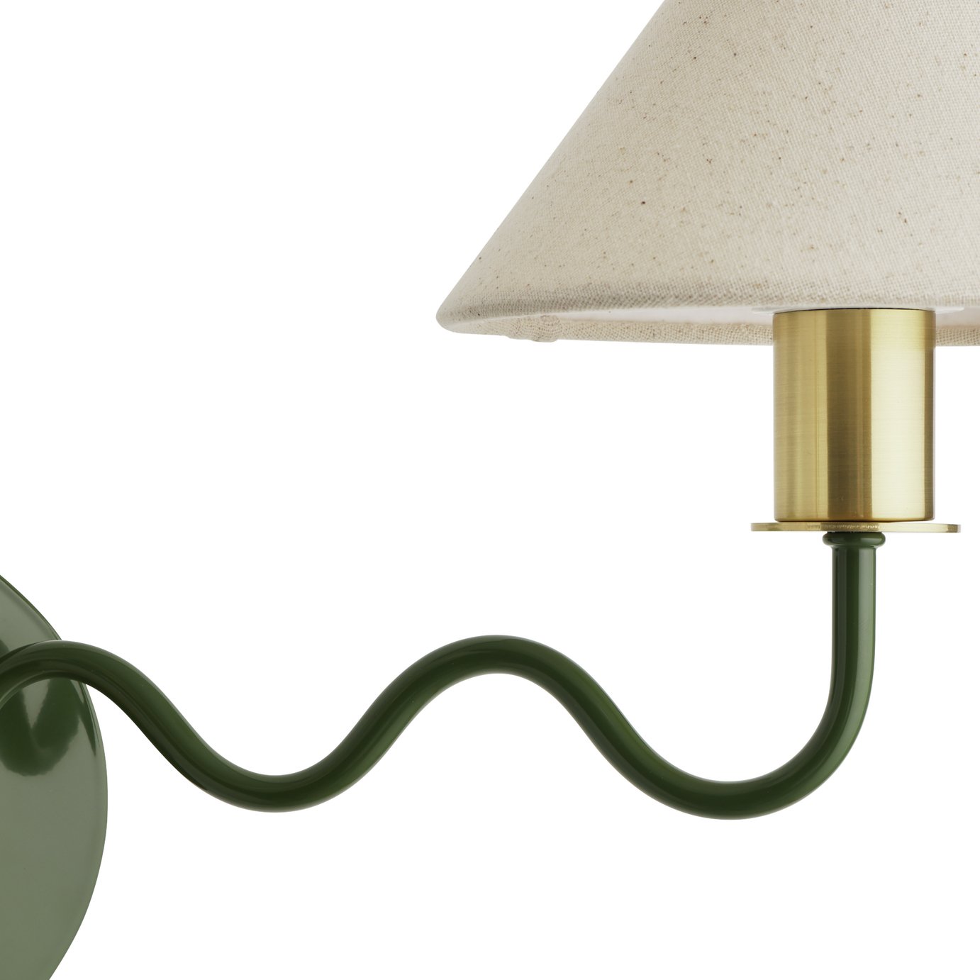 Habitat Wiggle Metal 2 Light Wall Light - Green & Natural
