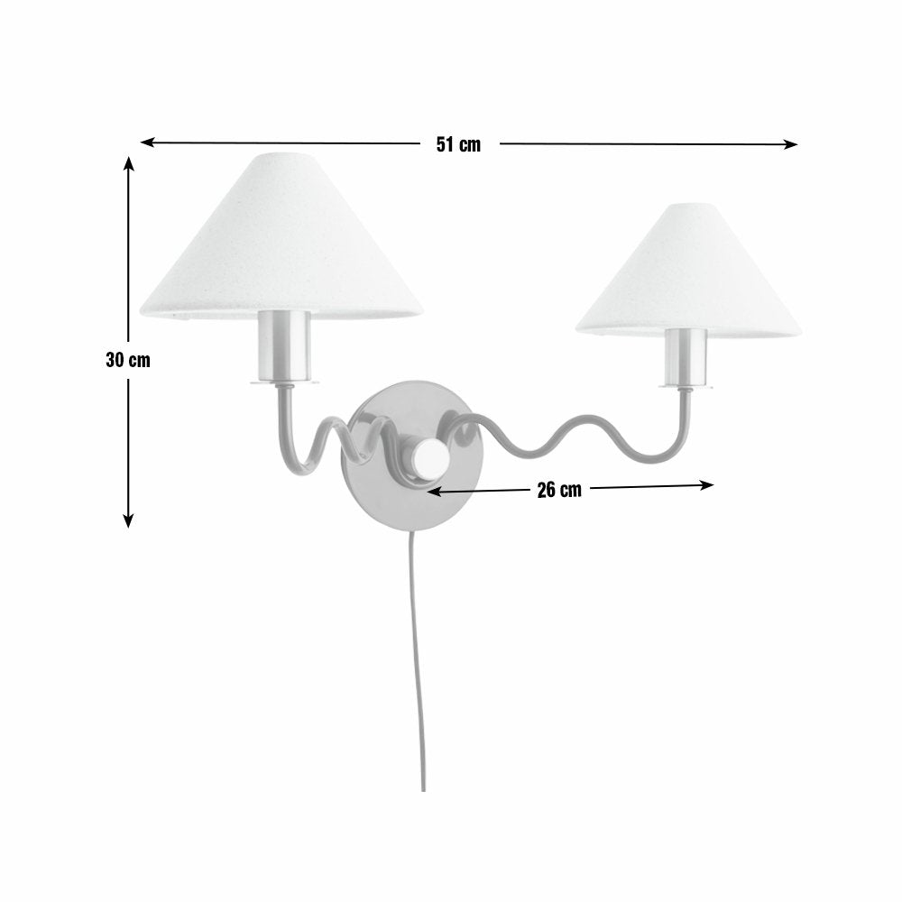 Habitat Wiggle Metal 2 Light Wall Light - Green & Natural