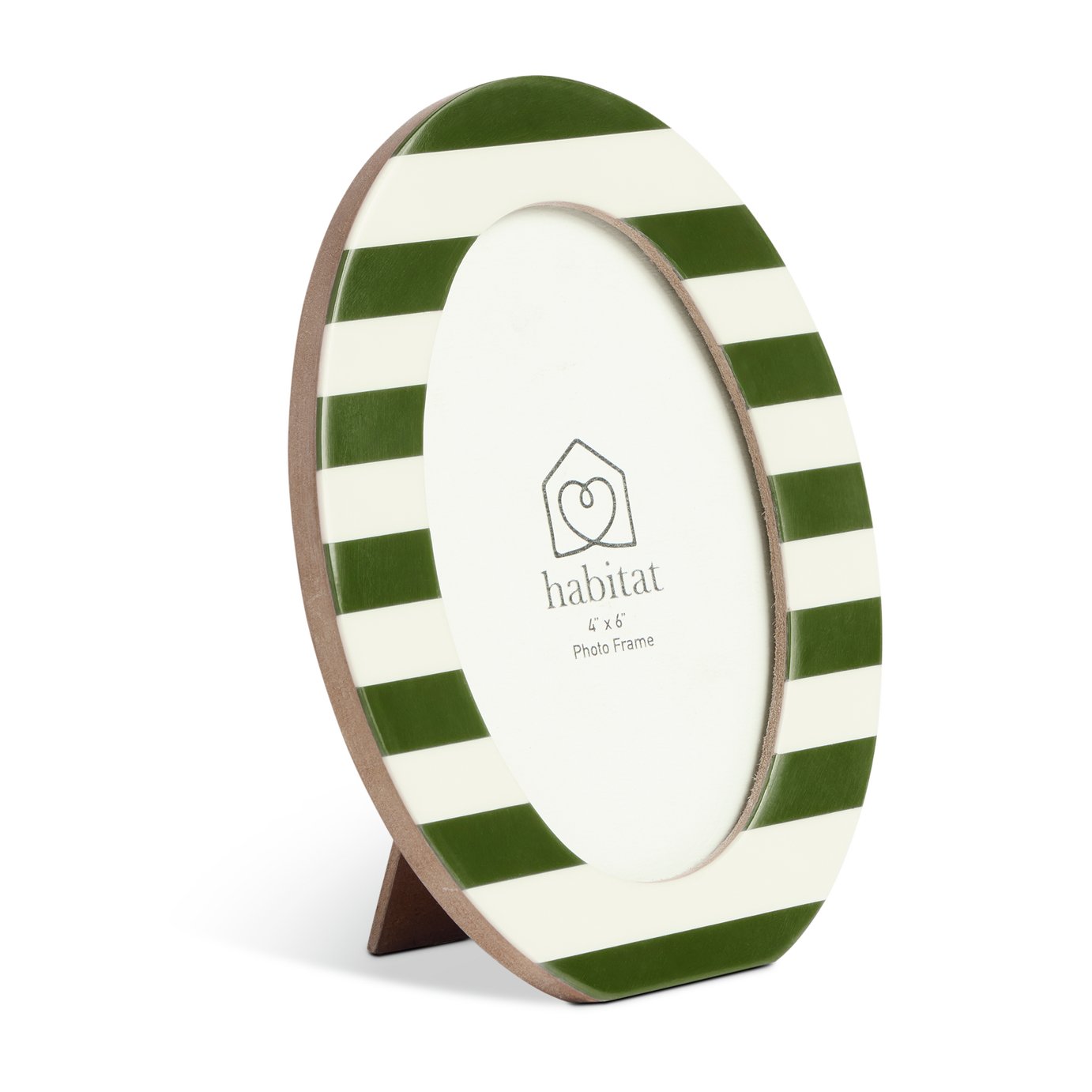 Habitat Striped Oval Green Resin Picture Frame - 4x6"