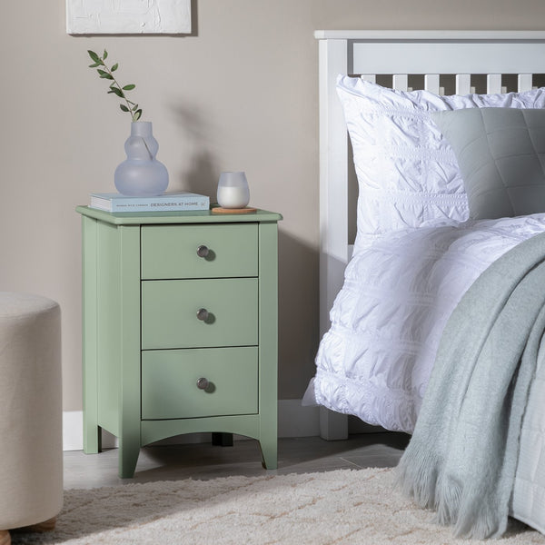 Argos Home Minato 3 Drawer Bedside Table - Sage Green
