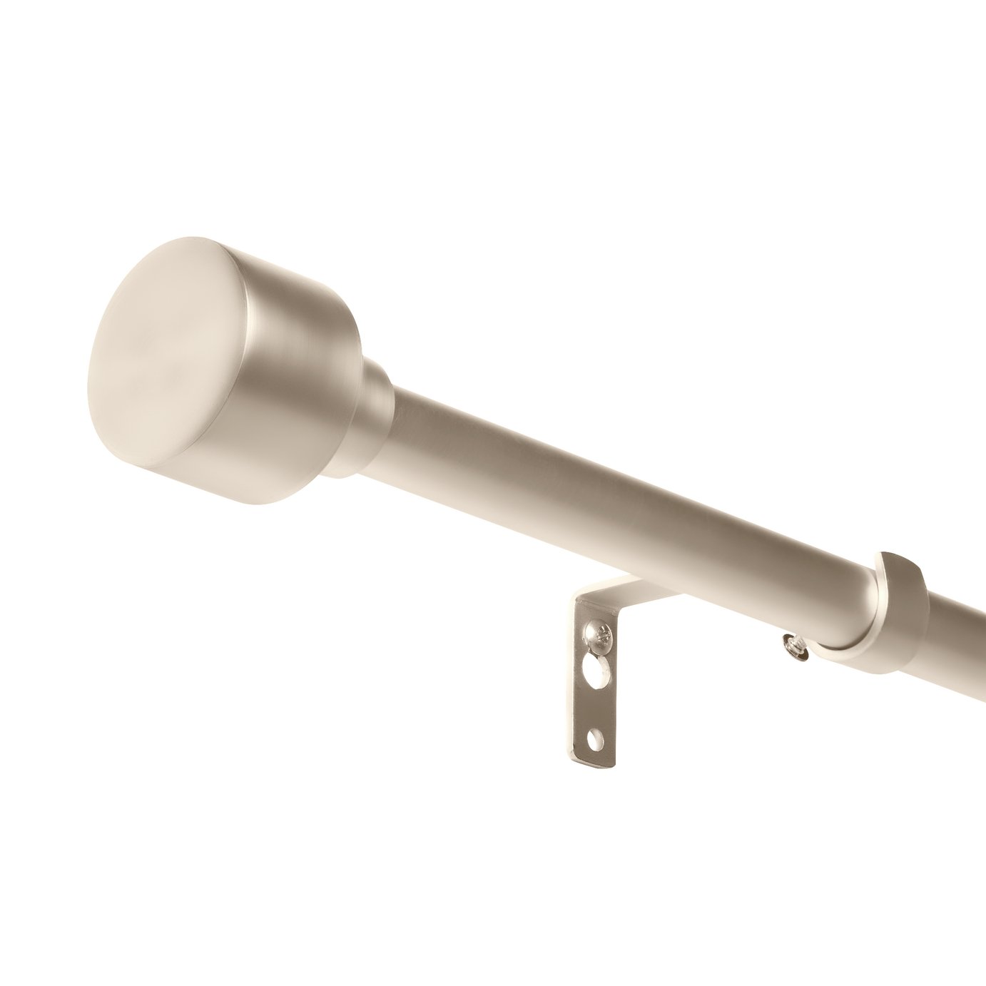 Argos Home Extendable Metal Stud Matte Nickel Curtain Pole - 120 - 210cm
