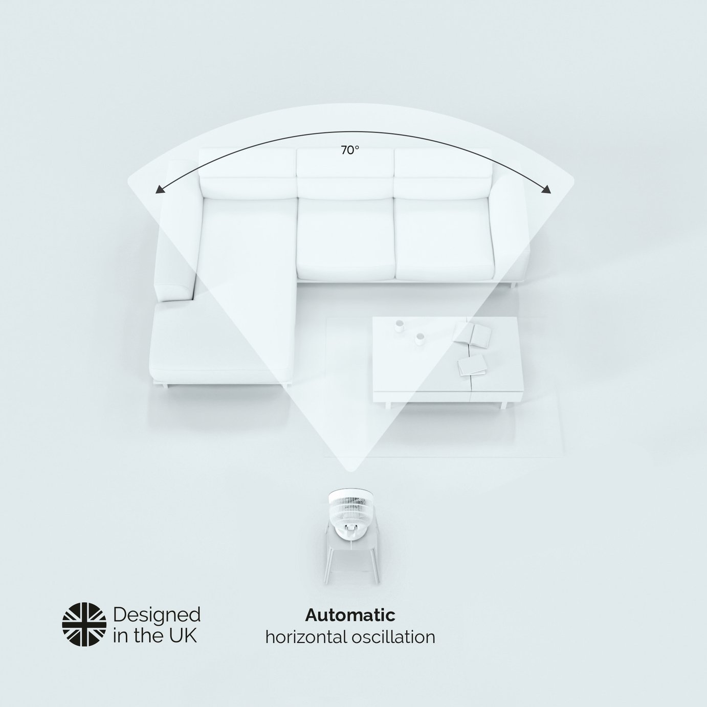 Meaco Sefte Rechargeable White Desk Fan - 8 Inch