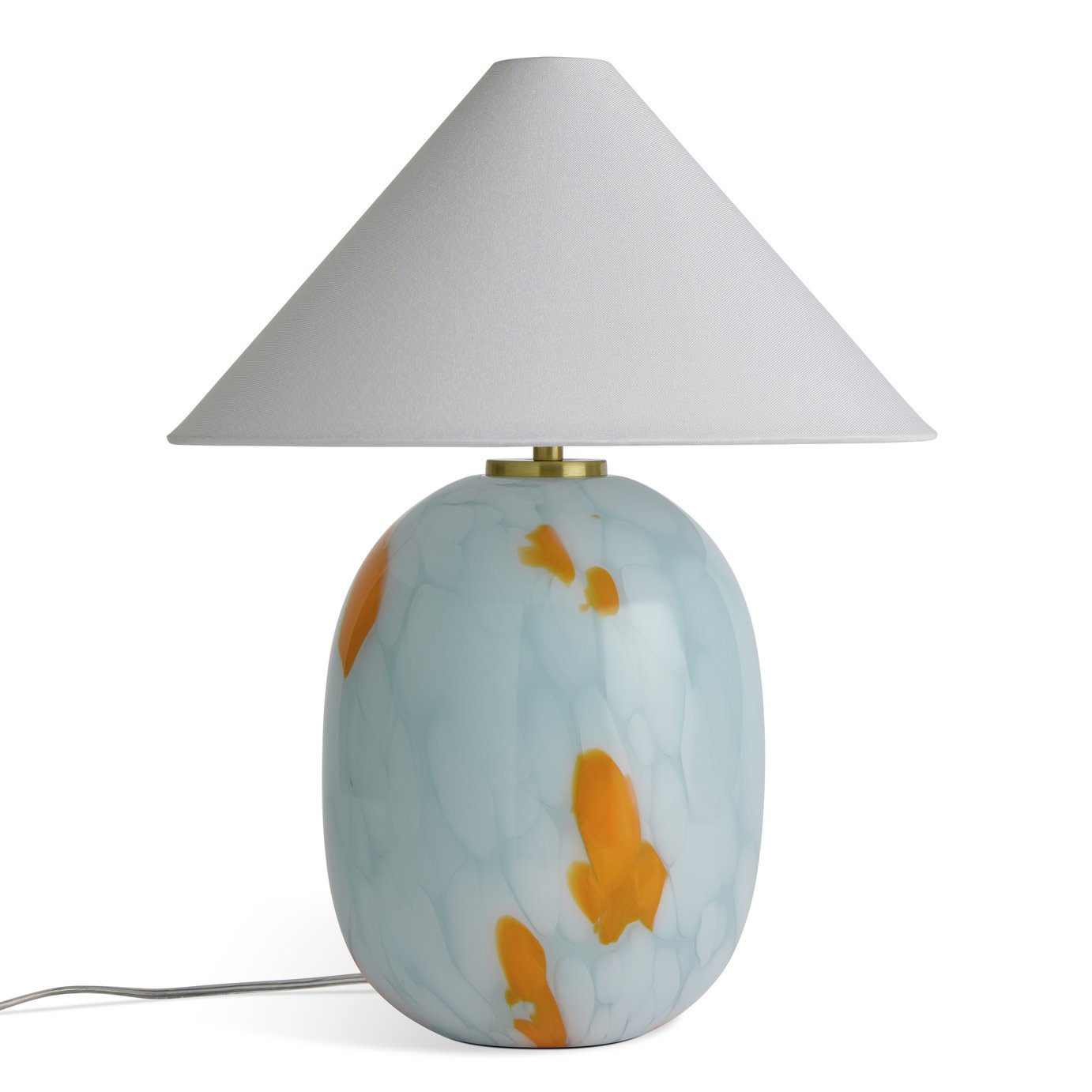 Habitat Rae Confetti Glass Table Lamp - Blue & White