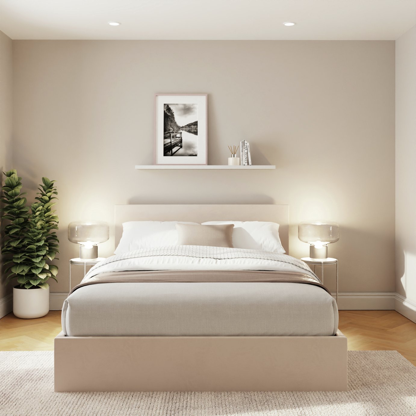 GFW End Lift Small Double Ottoman Bed & Mattress - Natural