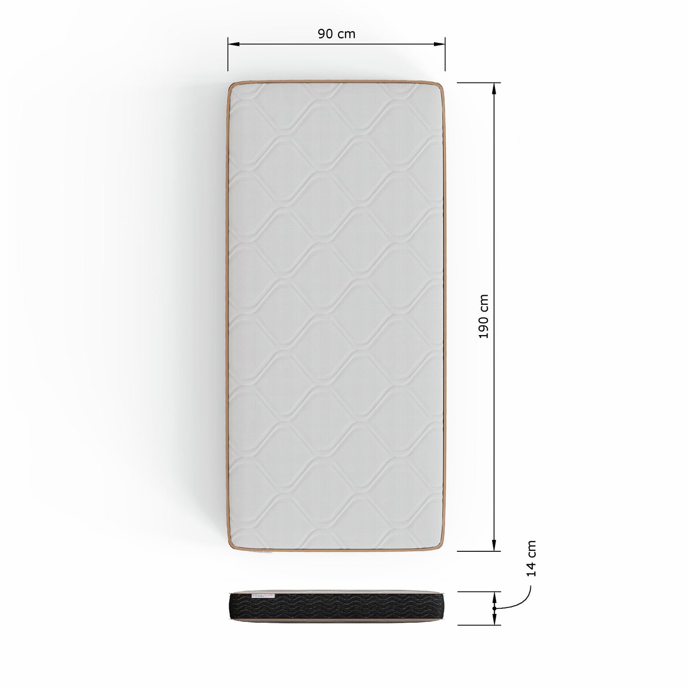 GFW End Lift Small Double Ottoman Bed & Mattress - Natural